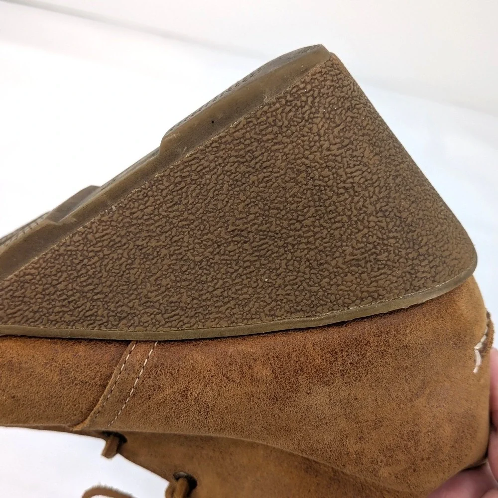Rustic Western Boho Suede Ankle Boots‎ Sperry Leather Lace Up Booties 8